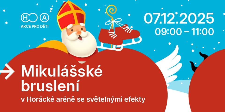 Mikulášské bruslení v Horácké aréně se světelnými efekty
